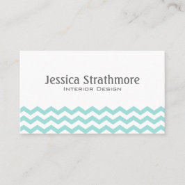 Mint Green Chevron Stripes Pattern Visitekaartje