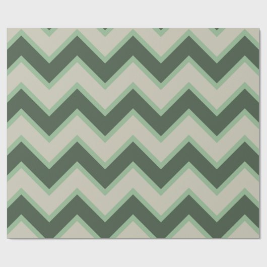 Mint Green Chevron Stripes Verjaardag Cadeaupapier (Vlak)