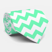 Mint Green Chevron Stropdas (Opgerold)
