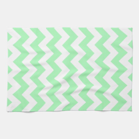 Mint Green Chevron Theedoek (Horizontaal)