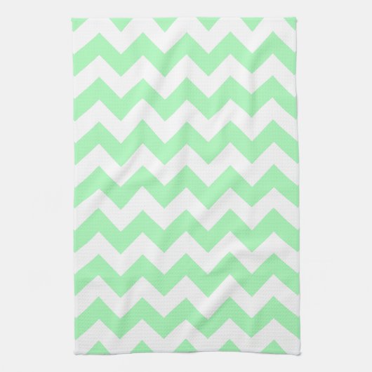Mint Green Chevron Theedoek (Verticaal)