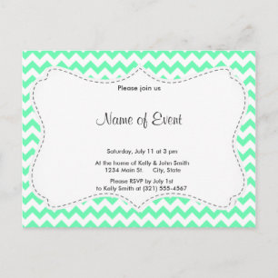 Mint Green Chevron Uitnodiging Briefkaart