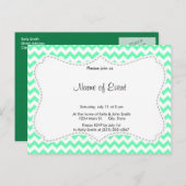 Mint Green Chevron Uitnodiging Briefkaart (Voorkant / Achterkant)