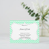 Mint Green Chevron Uitnodiging Briefkaart (Staand voorkant)