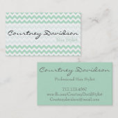 Mint Green Chevron Visitekaartjes (Voorkant / Achterkant)