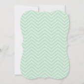 Mint Green Chevron Wedding Invitation Kaart (Achterkant)