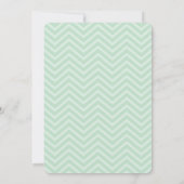 Mint Green Chevron Wedding Invitation Kaart (Achterkant)