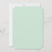 Mint Green Chevron Wedding Invitation Kaart (Achterkant)