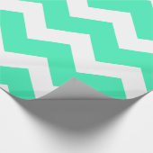 Mint Green Chevron Wrapping Paper Cadeaupapier (Hoek)