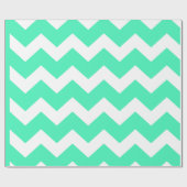 Mint Green Chevron Wrapping Paper Cadeaupapier (Vlak)
