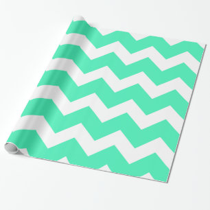 Mint Green Chevron Wrapping Paper Cadeaupapier