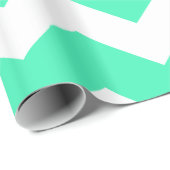 Mint Green Chevron Wrapping Paper Cadeaupapier (Rol Hoek)