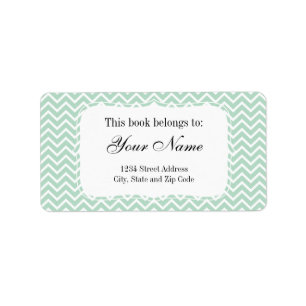 Mint Green Chevron Zigzag Stripes Etiket