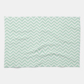 Mint Green Chevron Zigzag Stripes Theedoek (Horizontaal)