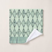 Mint Green Chic Harlequin Bad Handdoek (Wasdoekje)
