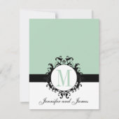 Mint Green Chic Monogram | Weddenschapskaart Kaart (Voorkant)