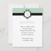 Mint Green Chic Monogram | Weddenschapskaart Kaart (Achterkant)