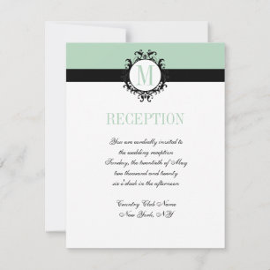 Mint Green Chic Monogram   Weddenschapskaart Kaart