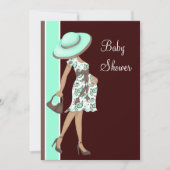Mint Green Chocolate Brown Baby shower Kaart (Voorkant)