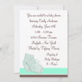 Mint Green Chocolate Brown Baby shower Kaart (Achterkant)