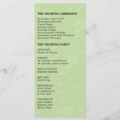 Mint Green & Chocolate Brown Wedding Programma Programmakaart (Achterkant)