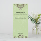 Mint Green & Chocolate Brown Wedding Programma Programmakaart (Staand voorkant)