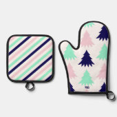 Mint Green Christmas Ovenwant & Pannenlap Set (Voorkant)