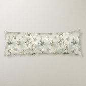 Mint Green Christmas Trees Snowflakes Lichaamskussen (Achterkant)