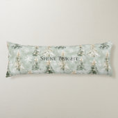 Mint Green Christmas Trees Snowflakes Lichaamskussen (Voorkant)