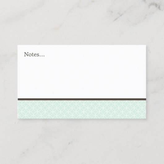 Mint Green Circles Pattern Monogram Profile Kaarte Contactkaartje (Achterkant)