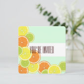 Mint Green Citrus Fruit Slices Summer Tea Party Kaart (Staand voorkant)
