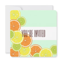 Mint Green Citrus Fruit Slices Summer Tea Party