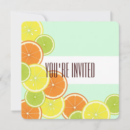 Mint Green Citrus Fruit Slices Summer Tea Party Kaart