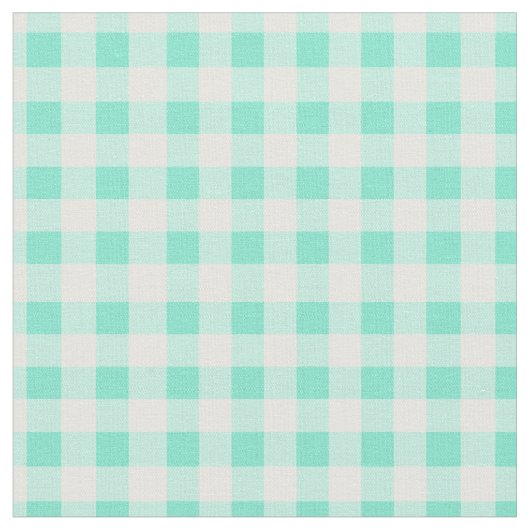 Mint Green Classic Gingham Checked Pattern Stof (Close Up)