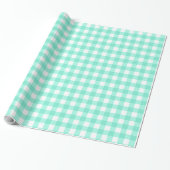 Mint Green Classic Gingham Checkered Pattern Cadeaupapier (Uitgerold)