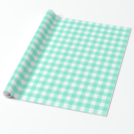 Mint Green Classic Gingham Checkered Pattern Cadeaupapier