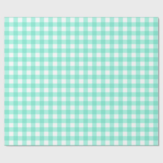 Mint Green Classic Gingham Checkered Pattern Cadeaupapier (Vlak)