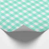 Mint Green Classic Gingham Checkered Pattern Cadeaupapier (Hoek)