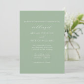 Mint Green Classic Minimal Wedding Kaart (Staand voorkant)