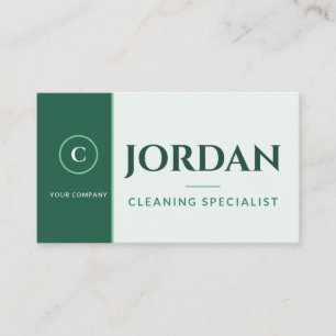 Mint Green Cleaning Service Logo Zakelijke Visitek Visitekaartje
