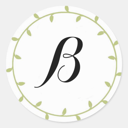 Mint Green Colored Monogram Stickers (Voorkant)