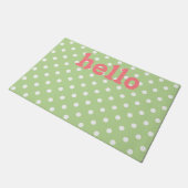 Mint Green Coral Pink en White Polka Dot Deurmat (Schuin)