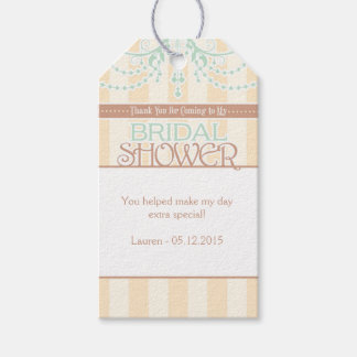 Mint Green Cream Bruin Vrijgezellenfeest Favor Tag Cadeaulabel