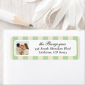 Mint Green Cream Chic Vertical Stripes Foto Etiket (Insitu)