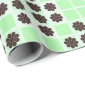 Mint Green Cream Chocolade Chip Quilt Patroon Cadeaupapier (Rol Hoek)