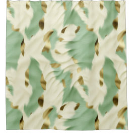 Mint Green Cream Gold Koeienhuid Douchegordijn