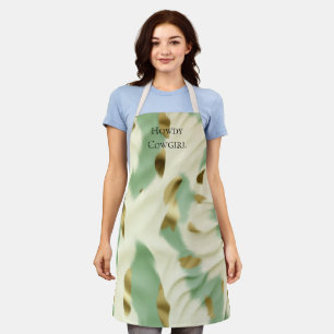 Mint Green Cream Gold Koeienhuid Schort