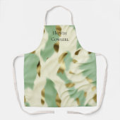 Mint Green Cream Gold Koeienhuid Schort (Voorkant)