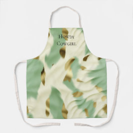 Mint Green Cream Gold Koeienhuid Schort