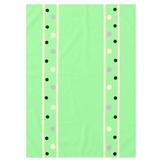 Mint Green Cream Gray Polka Dots Tafelkleed (Voorkant)